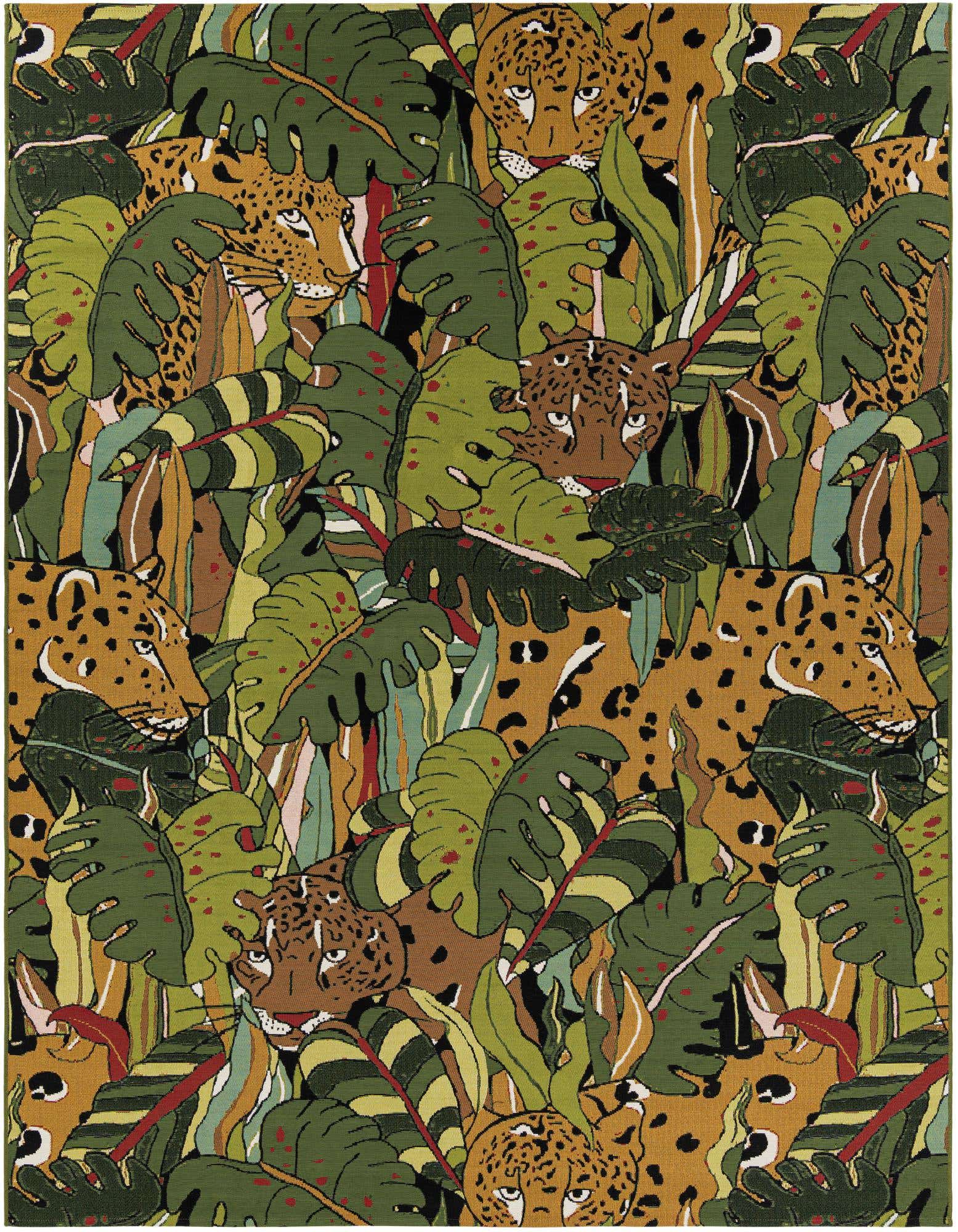 7' 10 x 10' Easy-Clean Botanical Indoor / Outdoor Rug