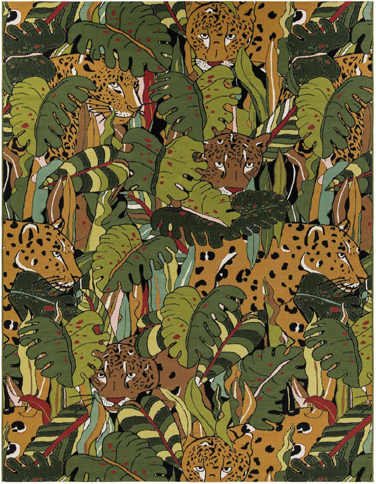 Detail image of 7' 10 x 10' Easy-Clean Botanical Indoor / Outdoor Rug