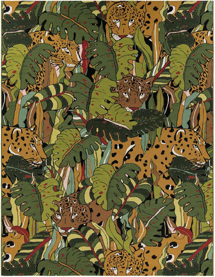 7' 10 x 10' Easy-Clean Botanical Indoor / Outdoor Rug