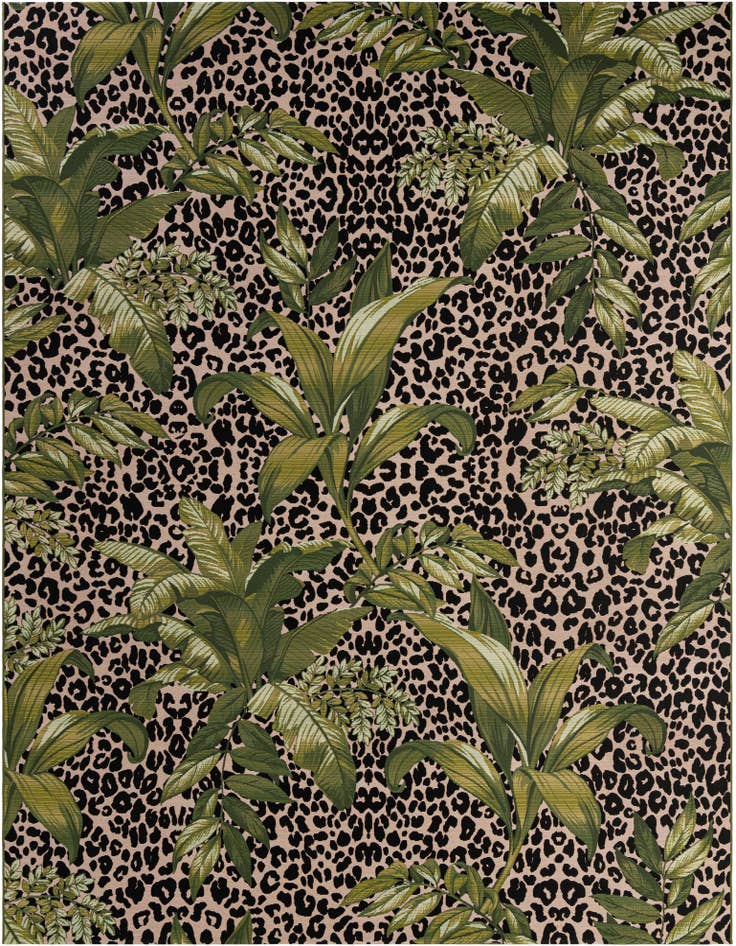 Detail image of 10' x 13' Easy-Clean Botanical Indoor / Outdoor Rug