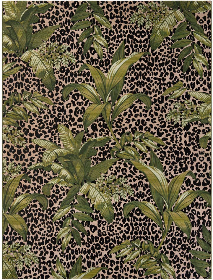 Detail image of 9' x 12' Easy-Clean Botanical Indoor / Outdoor Rug