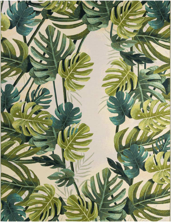 Detail image of 10' x 13' Easy-Clean Botanical Indoor / Outdoor Rug
