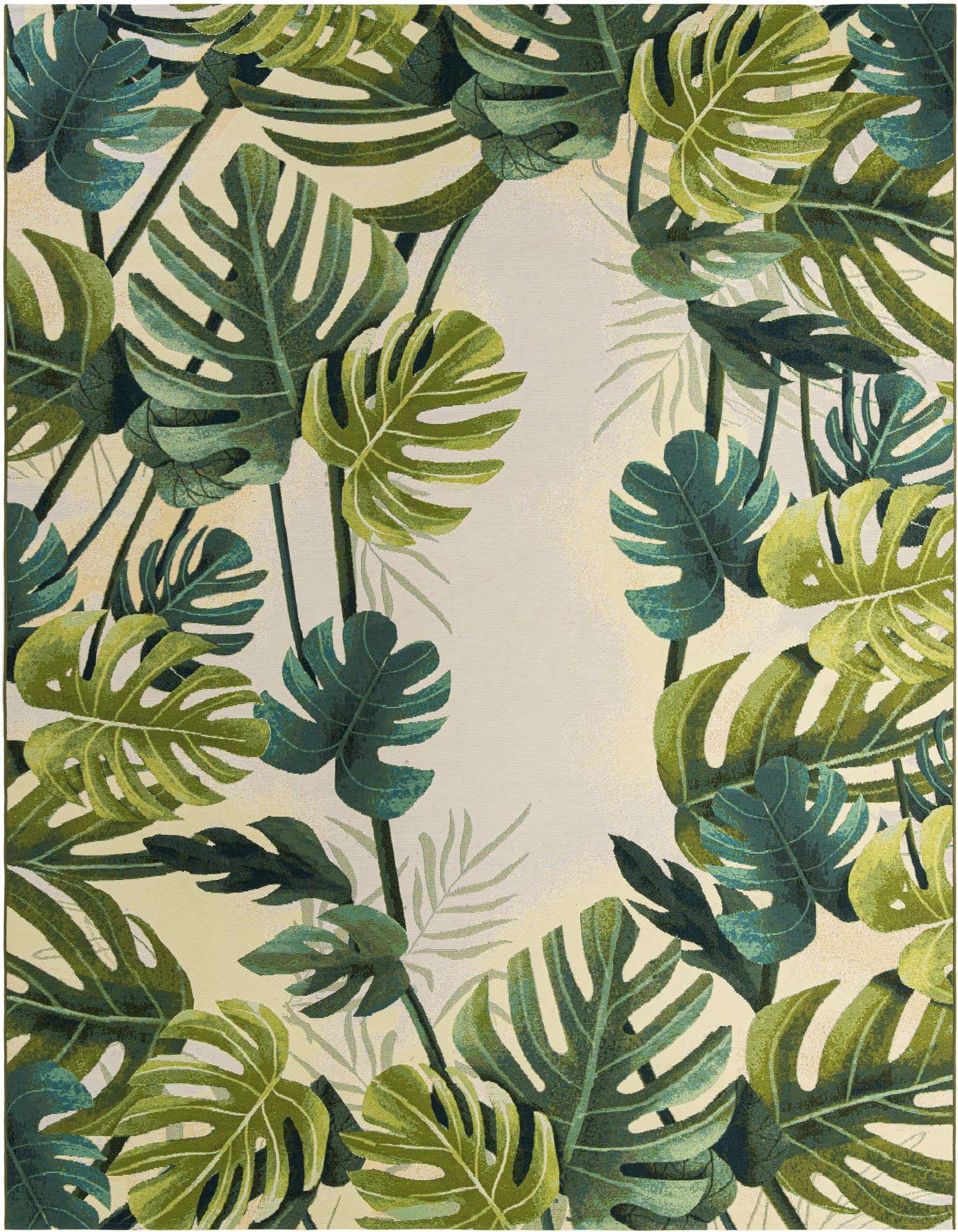 9' x 12' Easy-Clean Botanical Indoor / Outdoor Rug