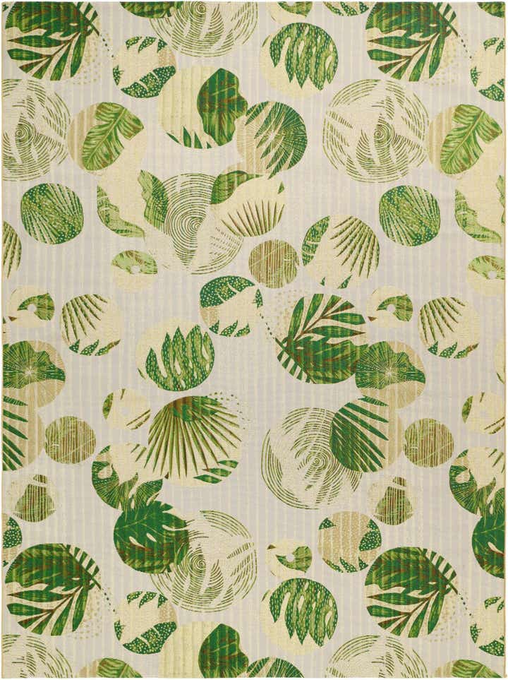 9' x 12' Easy-Clean Botanical Indoor / Outdoor Rug