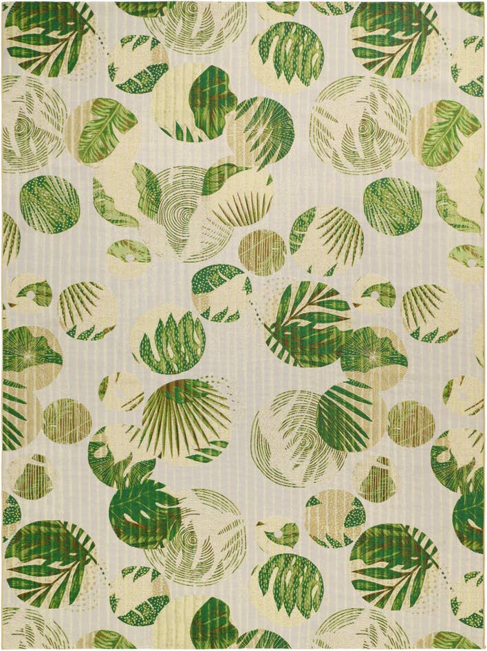 Detail image of 9' x 12' Easy-Clean Botanical Indoor / Outdoor Rug