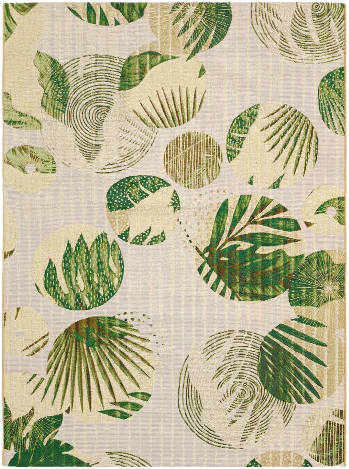 Detail image of 5' x 7' Easy-Clean Botanical Indoor / Outdoor Rug