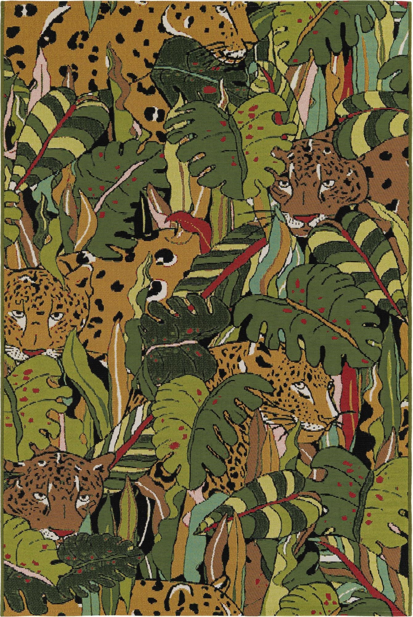 4' x 6'  Washable Botanical Indoor / Outdoor Rug