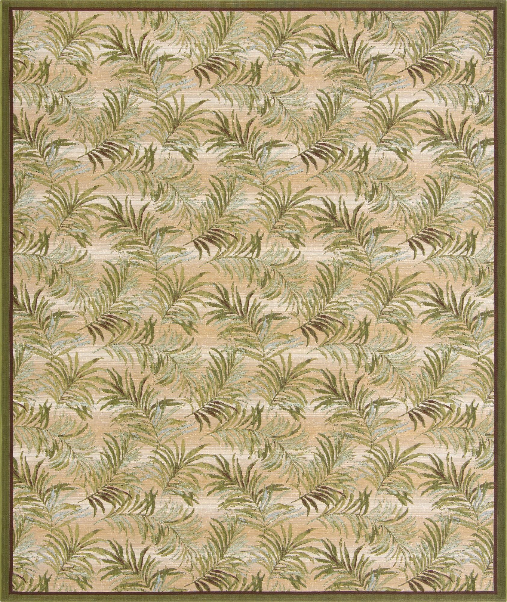 10' x 12'  Washable Botanical Indoor / Outdoor Rug