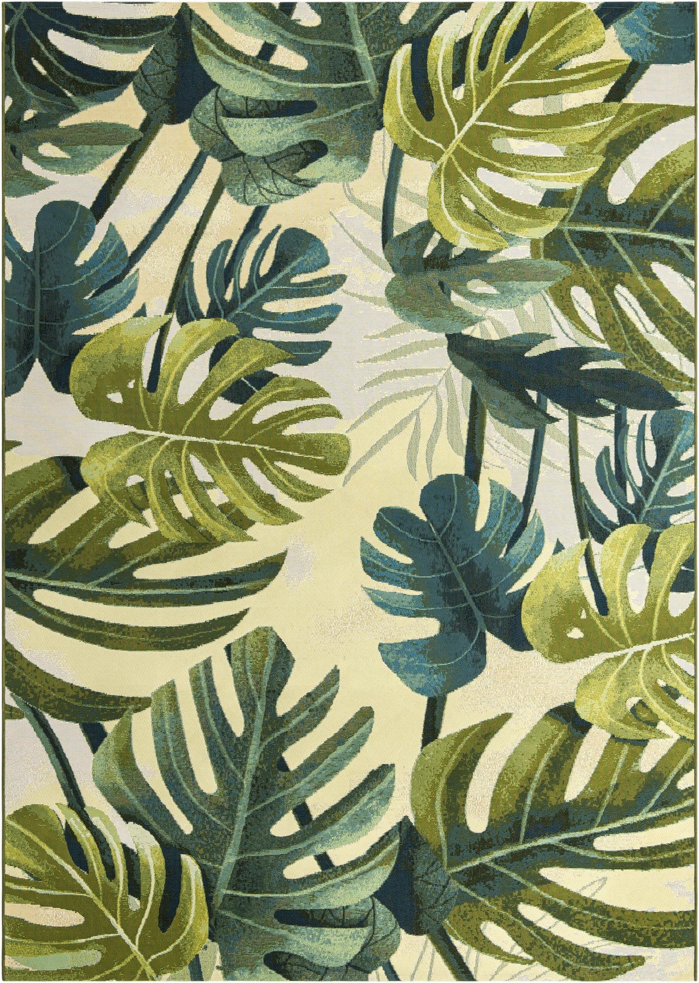 Primary image 7' x 10'  Washable Botanical Indoor / Outdoor Rug