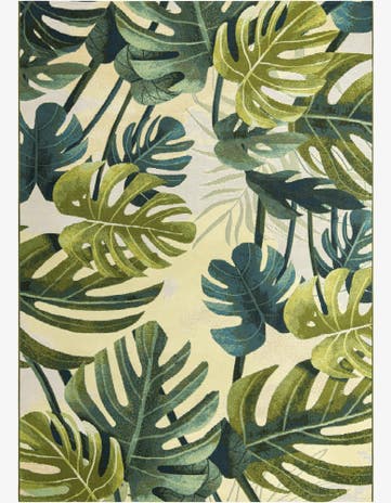 7' x 10' Easy-Clean Botanical Indoor / Outdoor Rug