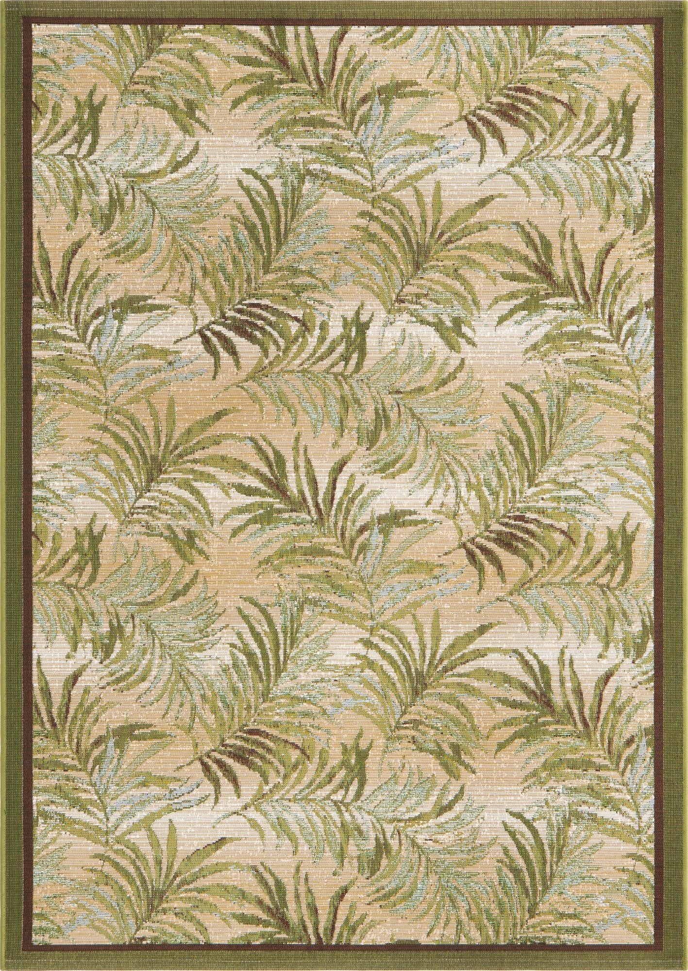 4' x 6'  Washable Botanical Indoor / Outdoor Rug