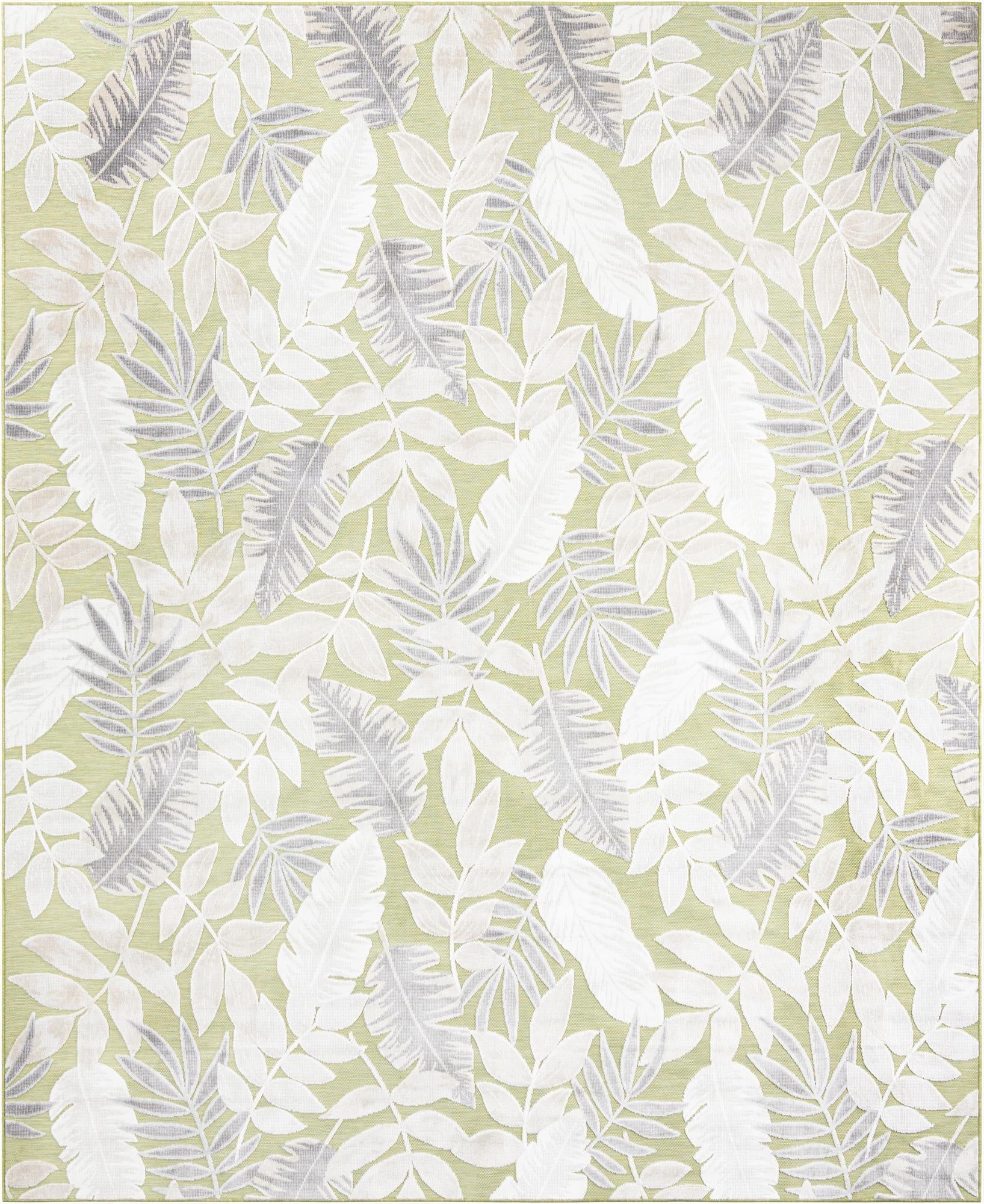 9' 9 x 12'  Washable Botanical Indoor / Outdoor Rug