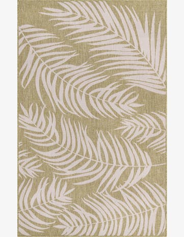 Green Easy-Clean Botanical Indoor / Outdoor Rug