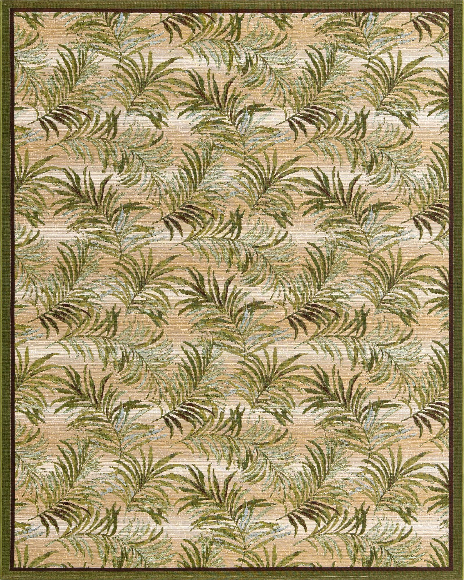Primary image 7' 10 x 10'  Washable Botanical Indoor / Outdoor Rug