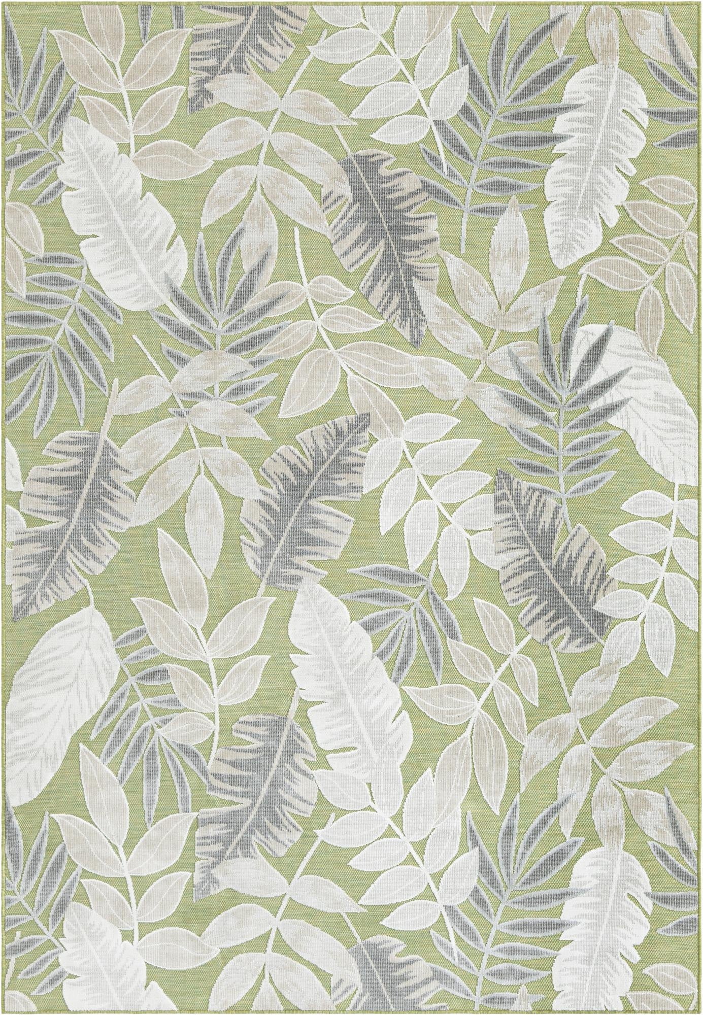 6' 4 x 9'  Washable Botanical Indoor / Outdoor Rug