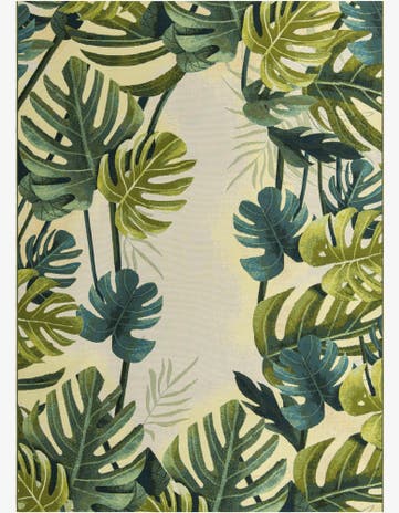 7' 10 x 11' Easy-Clean Botanical Indoor / Outdoor Rug