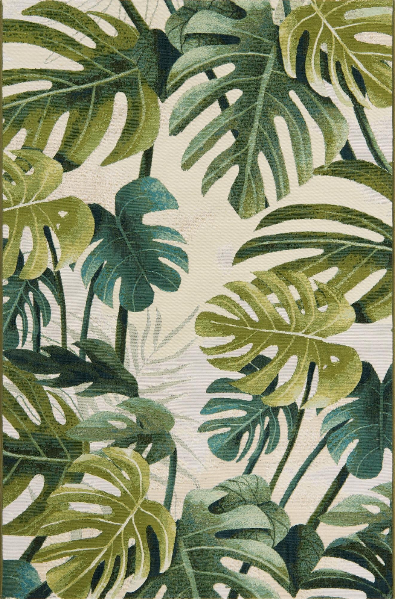 Primary image 5' 3 x 8'  Washable Botanical Indoor / Outdoor Rug