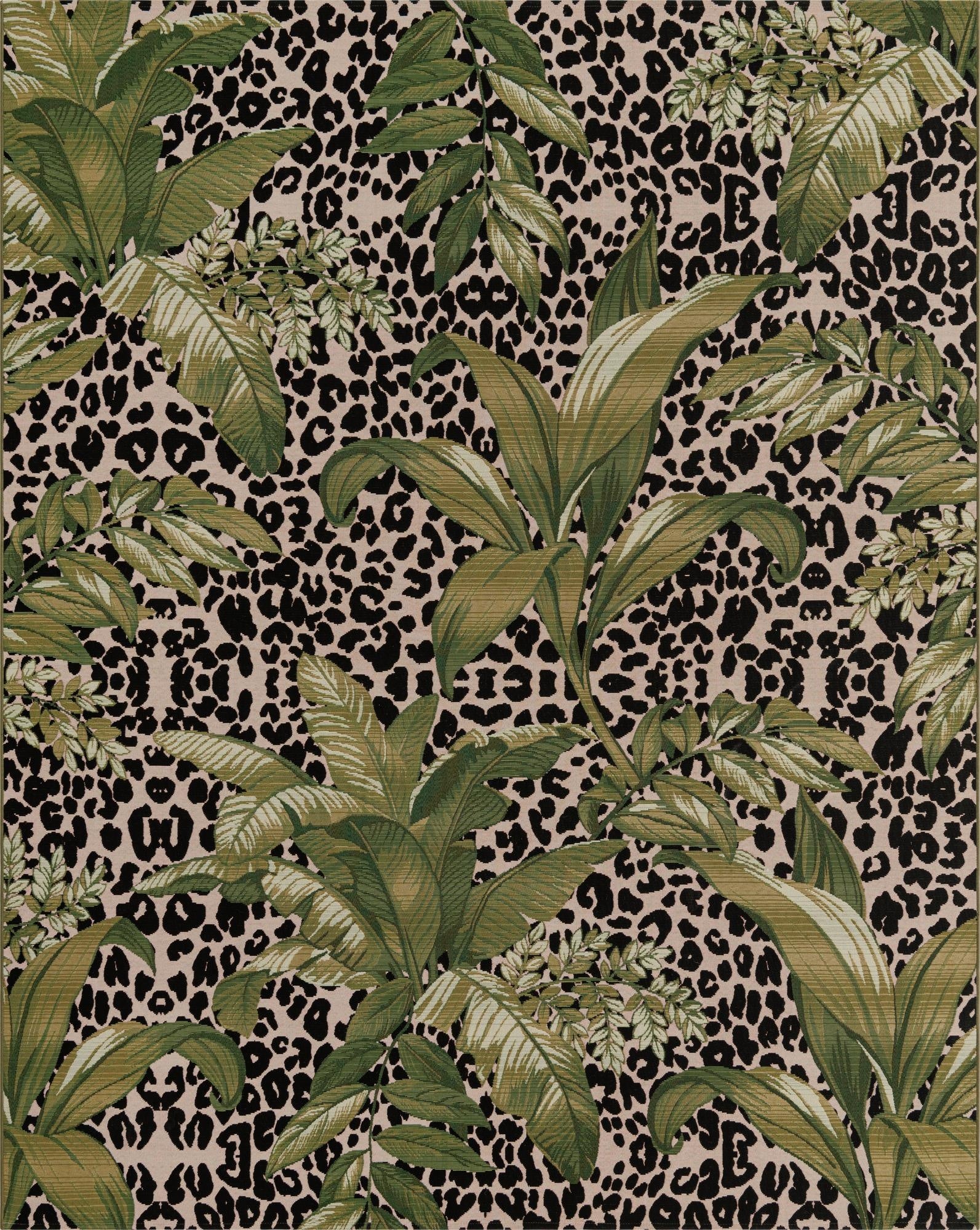 Primary image 7' 10 x 10'  Washable Botanical Indoor / Outdoor Rug