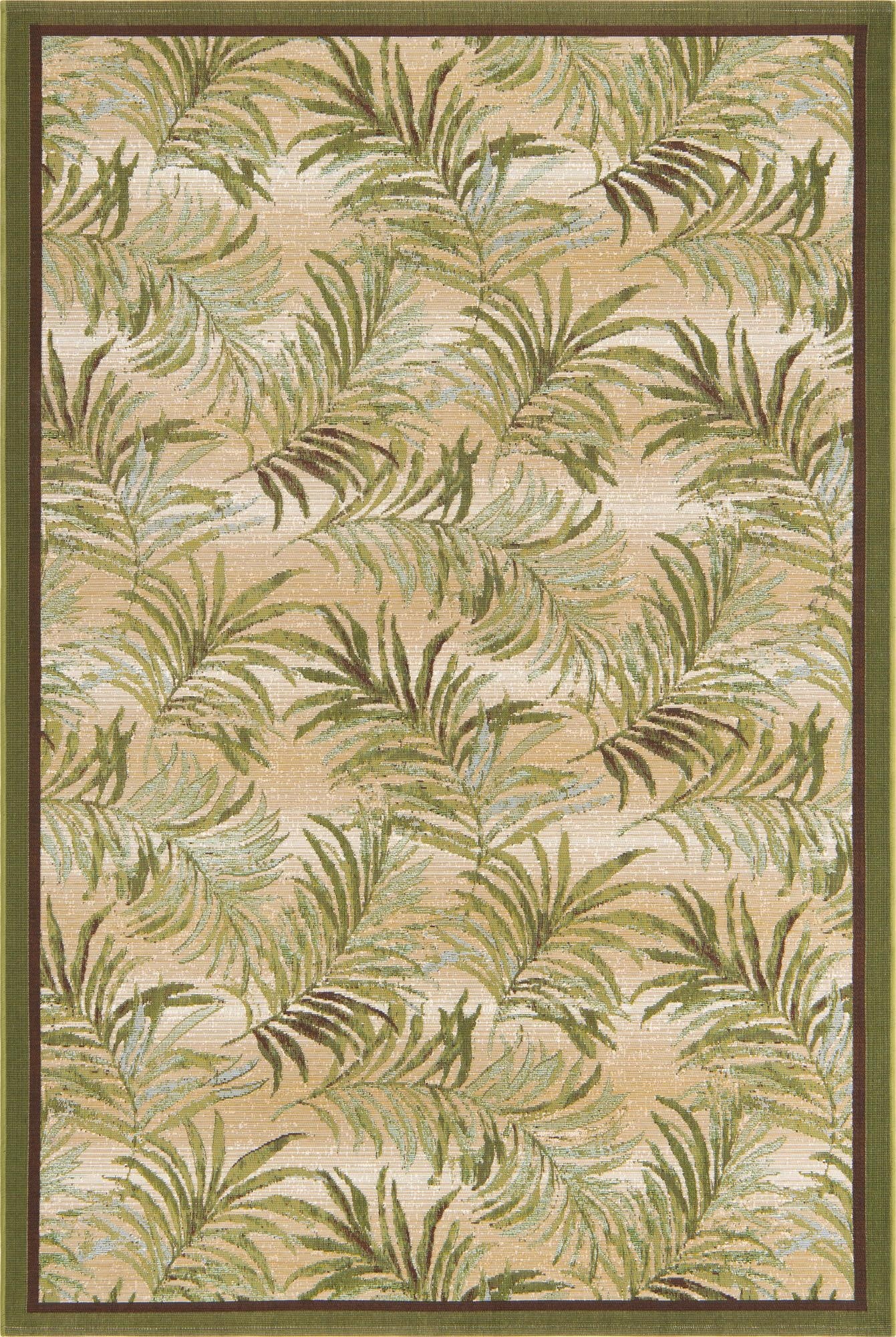 Primary image 5' 3 x 8'  Washable Botanical Indoor / Outdoor Rug
