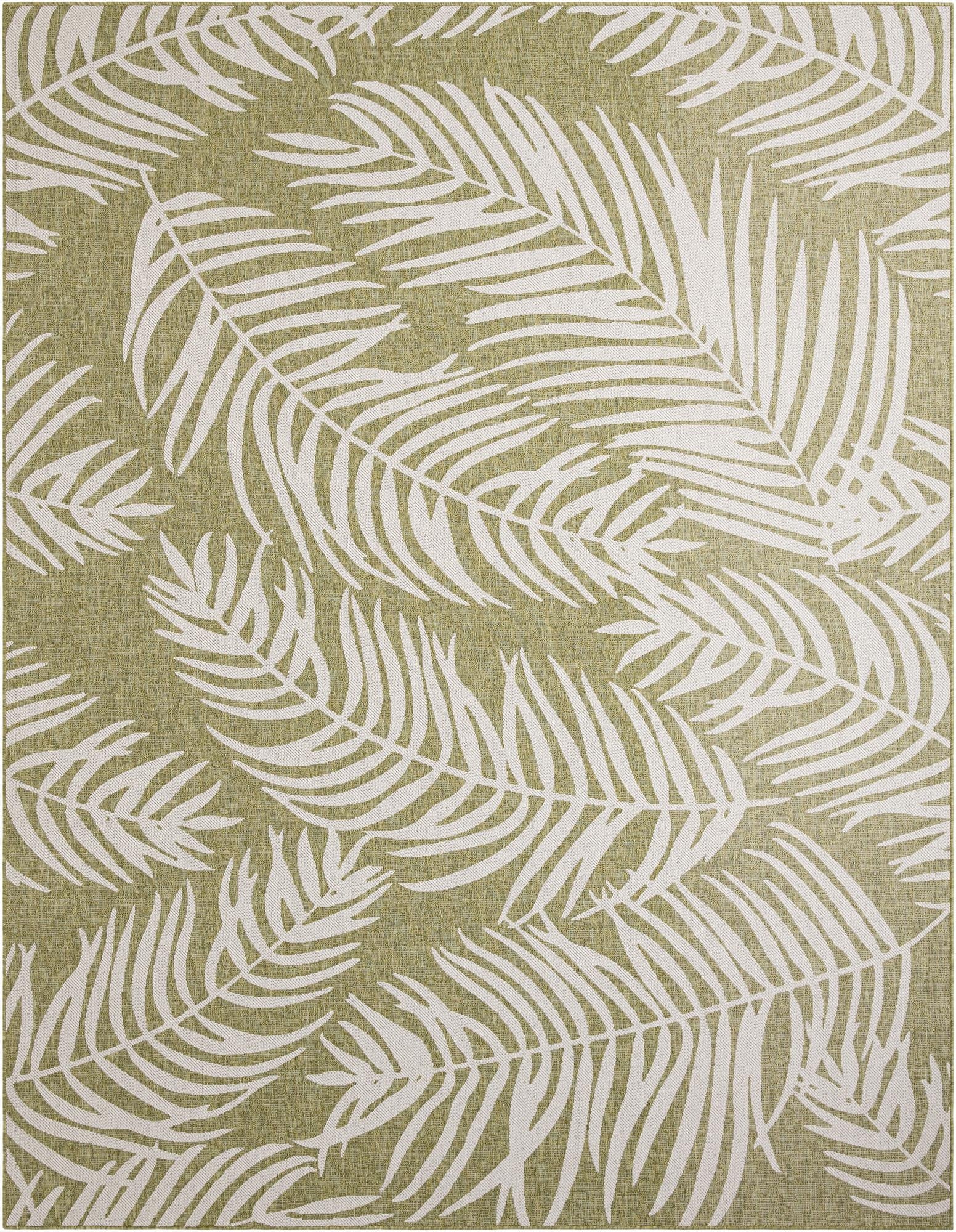 Primary image 10' x 13'  Washable Botanical Indoor / Outdoor Rug