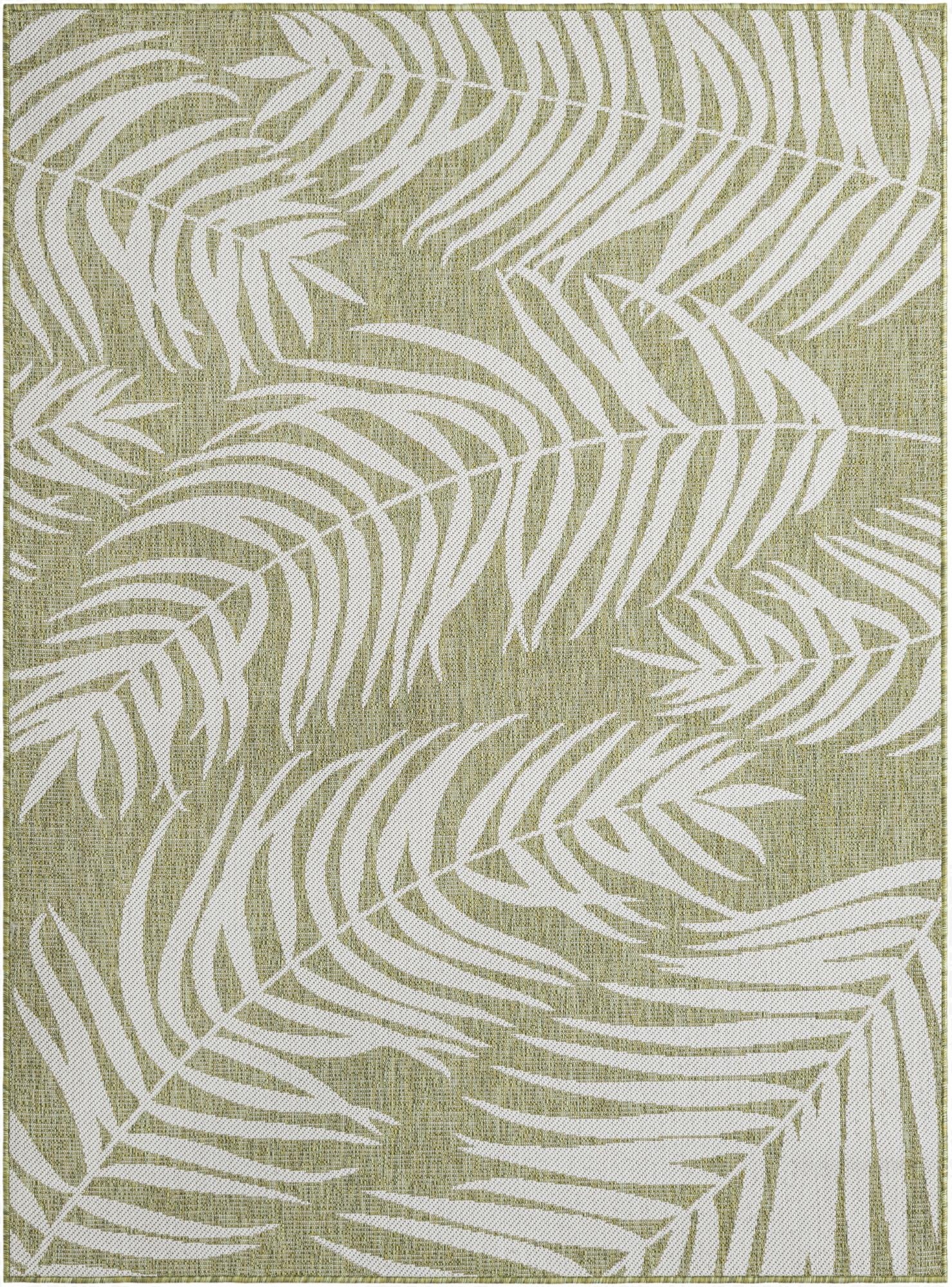 5' 3 x 7'  Washable Botanical Indoor / Outdoor Rug