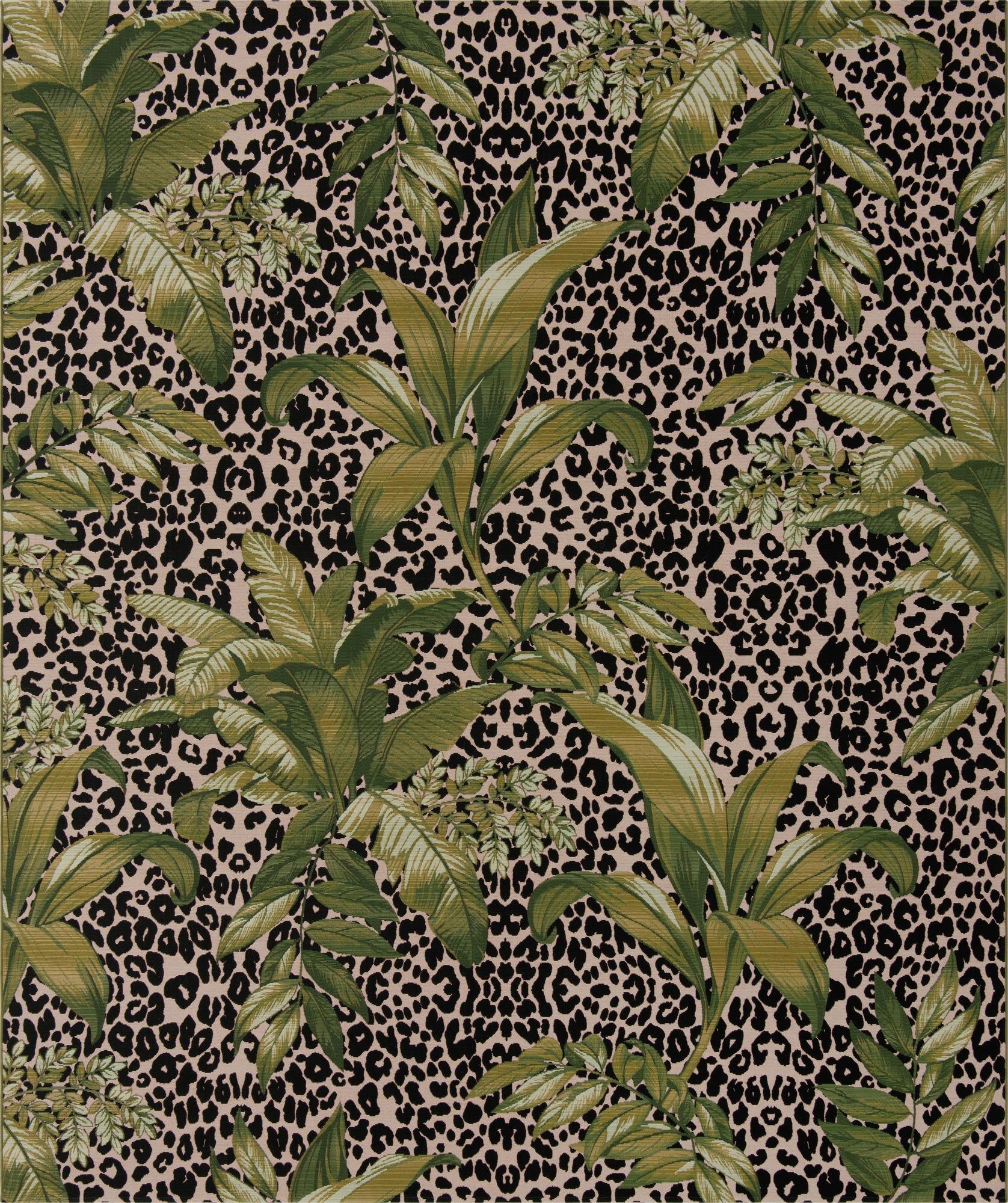 10' x 12'  Washable Botanical Indoor / Outdoor Rug