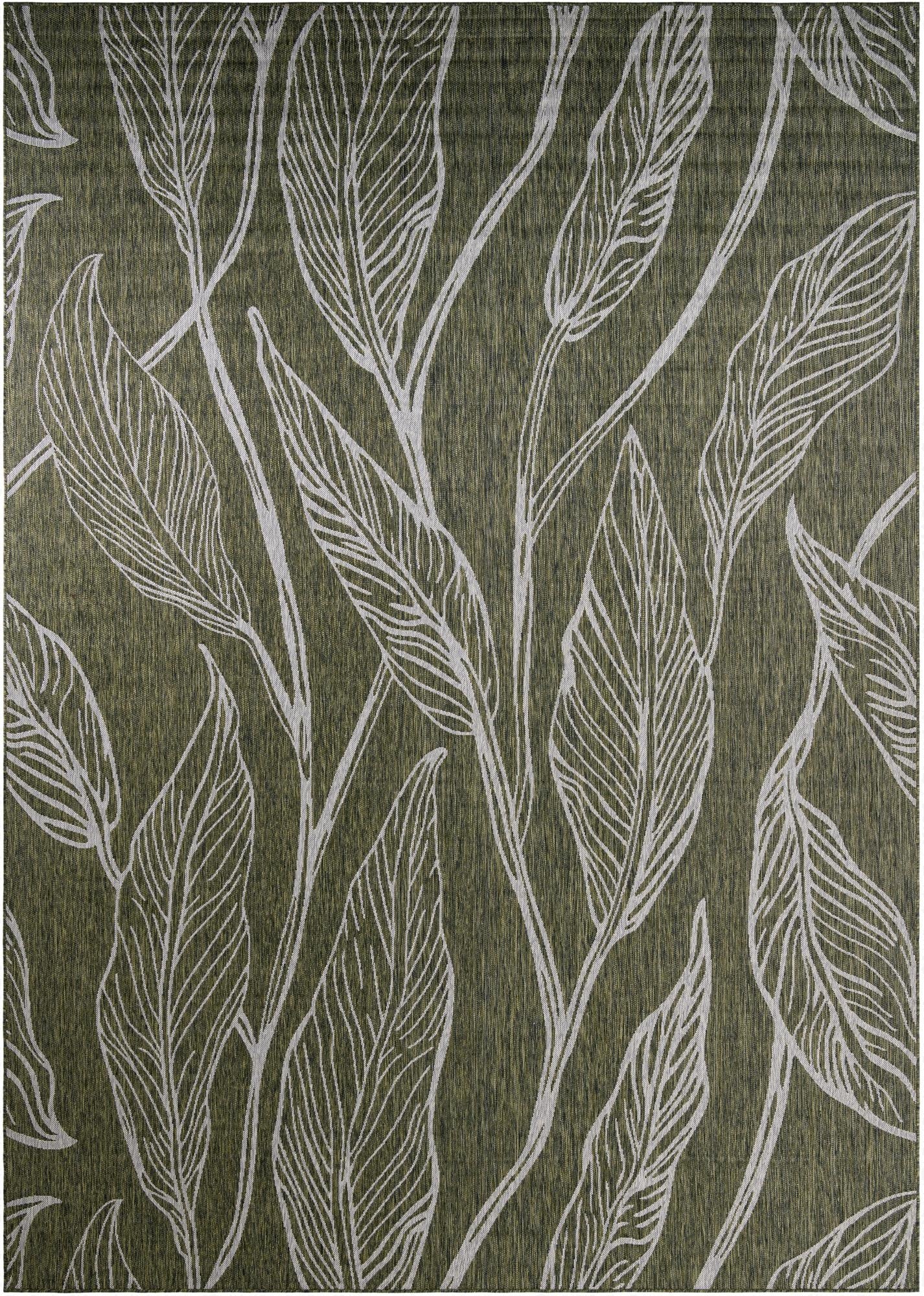 10' x 14'  Washable Botanical Indoor / Outdoor Rug