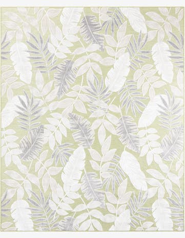 Green Easy-Clean Botanical Indoor / Outdoor Rug