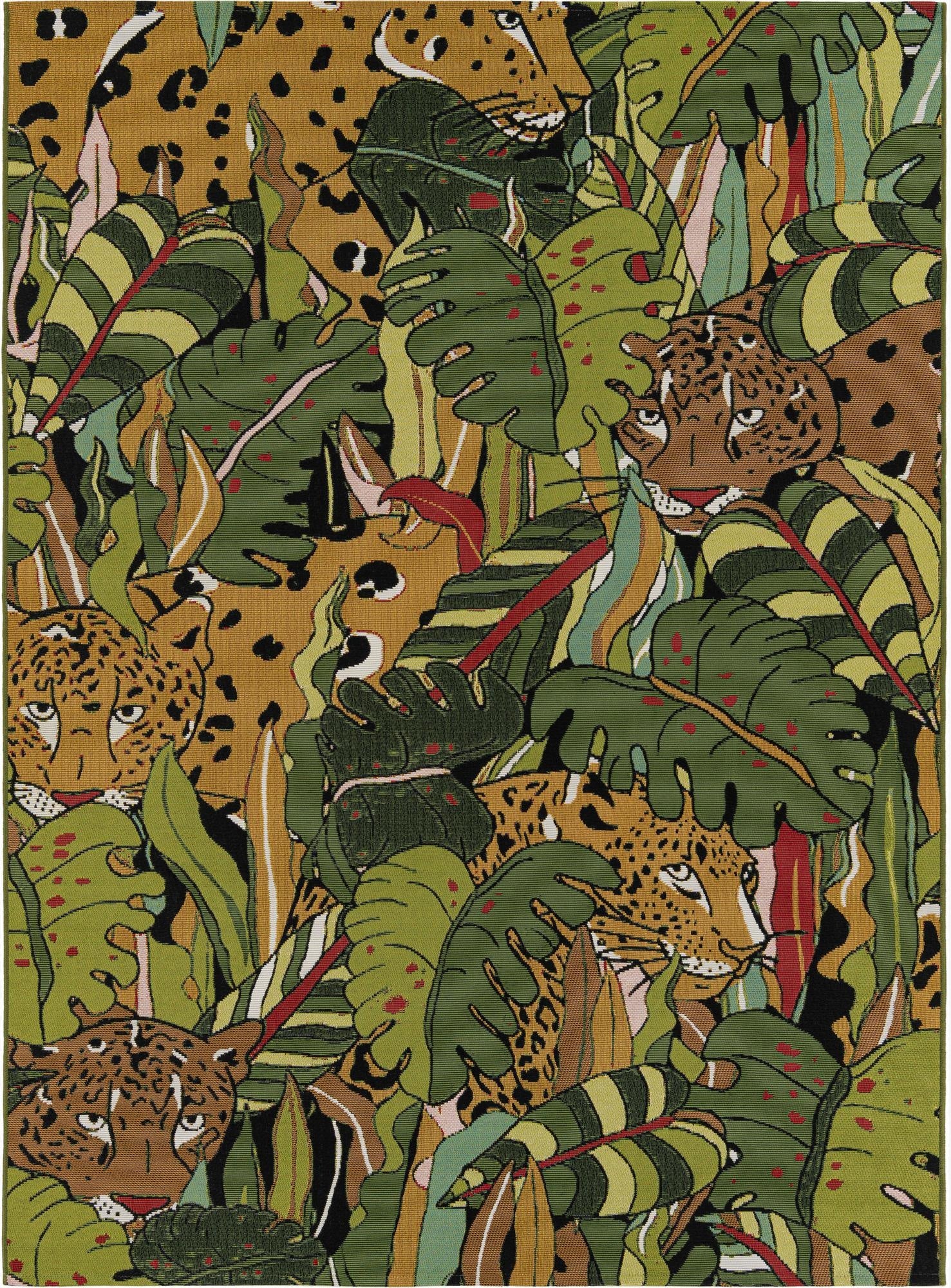 5' x 7'  Washable Botanical Indoor / Outdoor Rug