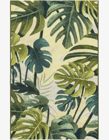 3' 3 x 5' 3 Easy-Clean Botanical Indoor / Outdoor Rug