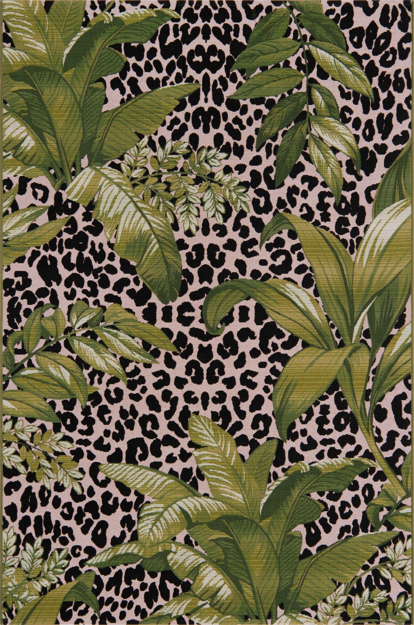 5' 3 x 8'  Washable Botanical Indoor / Outdoor Rug