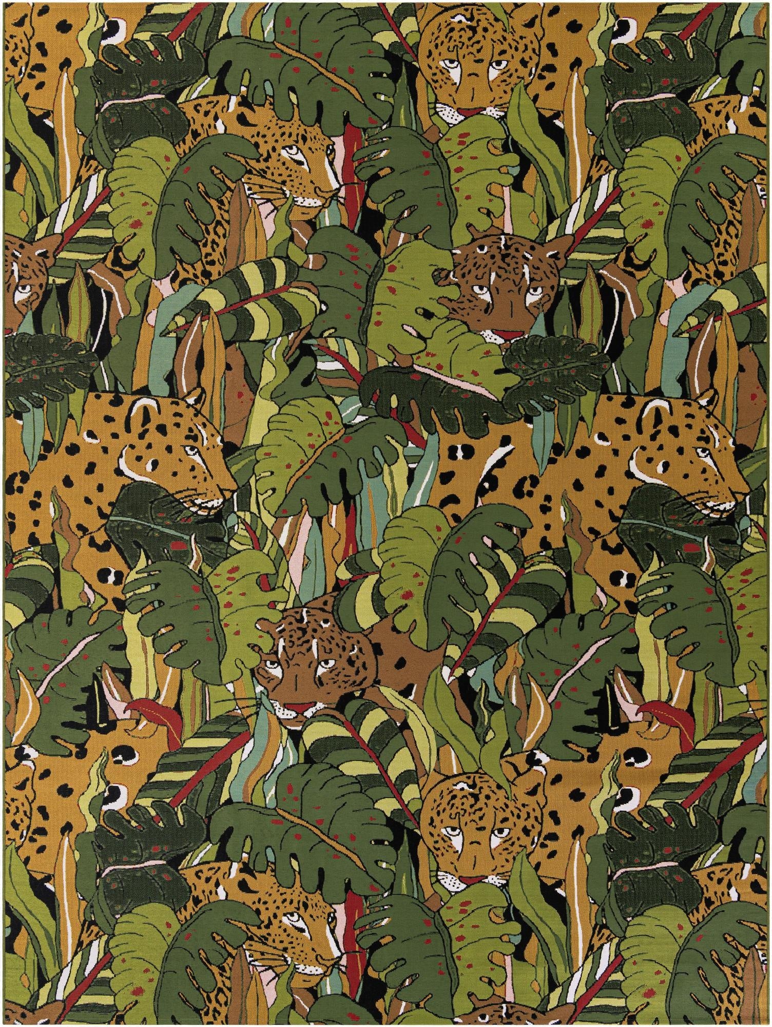 9' x 12'  Washable Botanical Indoor / Outdoor Rug