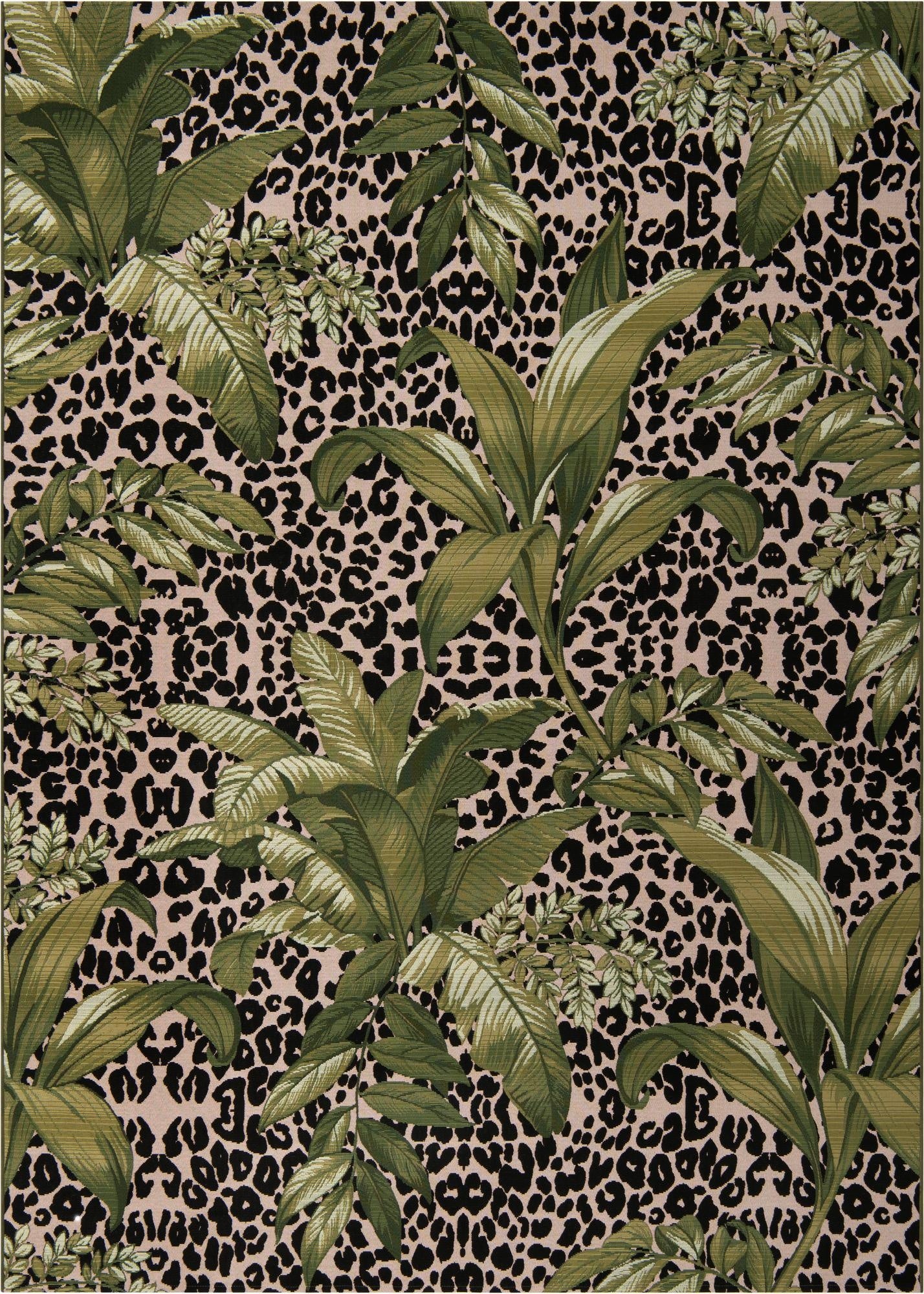 7' 10 x 11'  Washable Botanical Indoor / Outdoor Rug