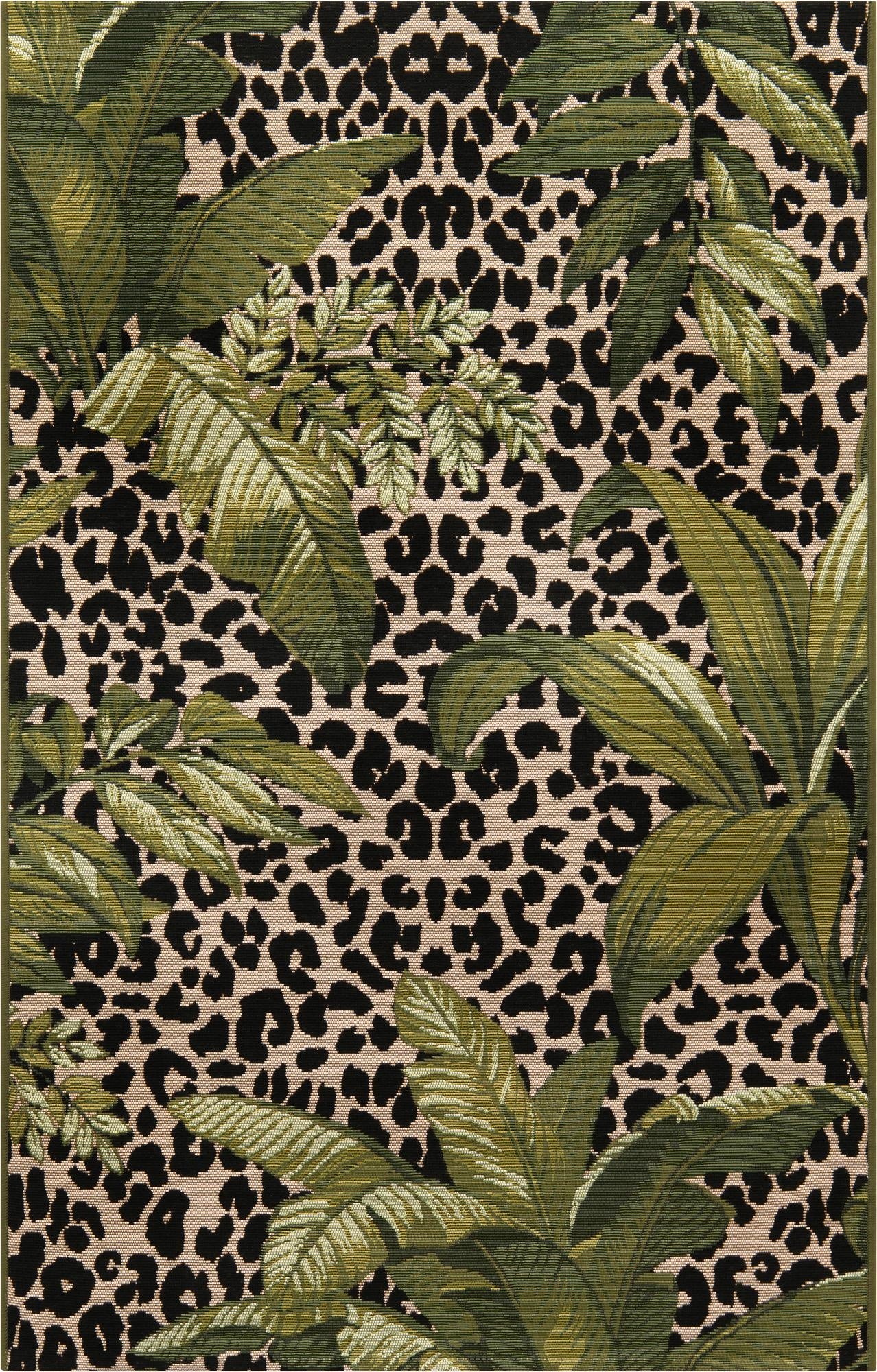 3' 3 x 5' 3  Washable Botanical Indoor / Outdoor Rug