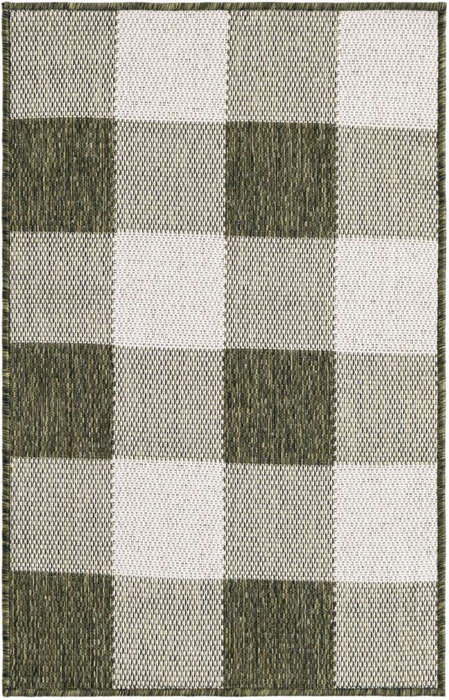 2' x 3' Easy-Clean Checkered Indoor / Outdoor Rug