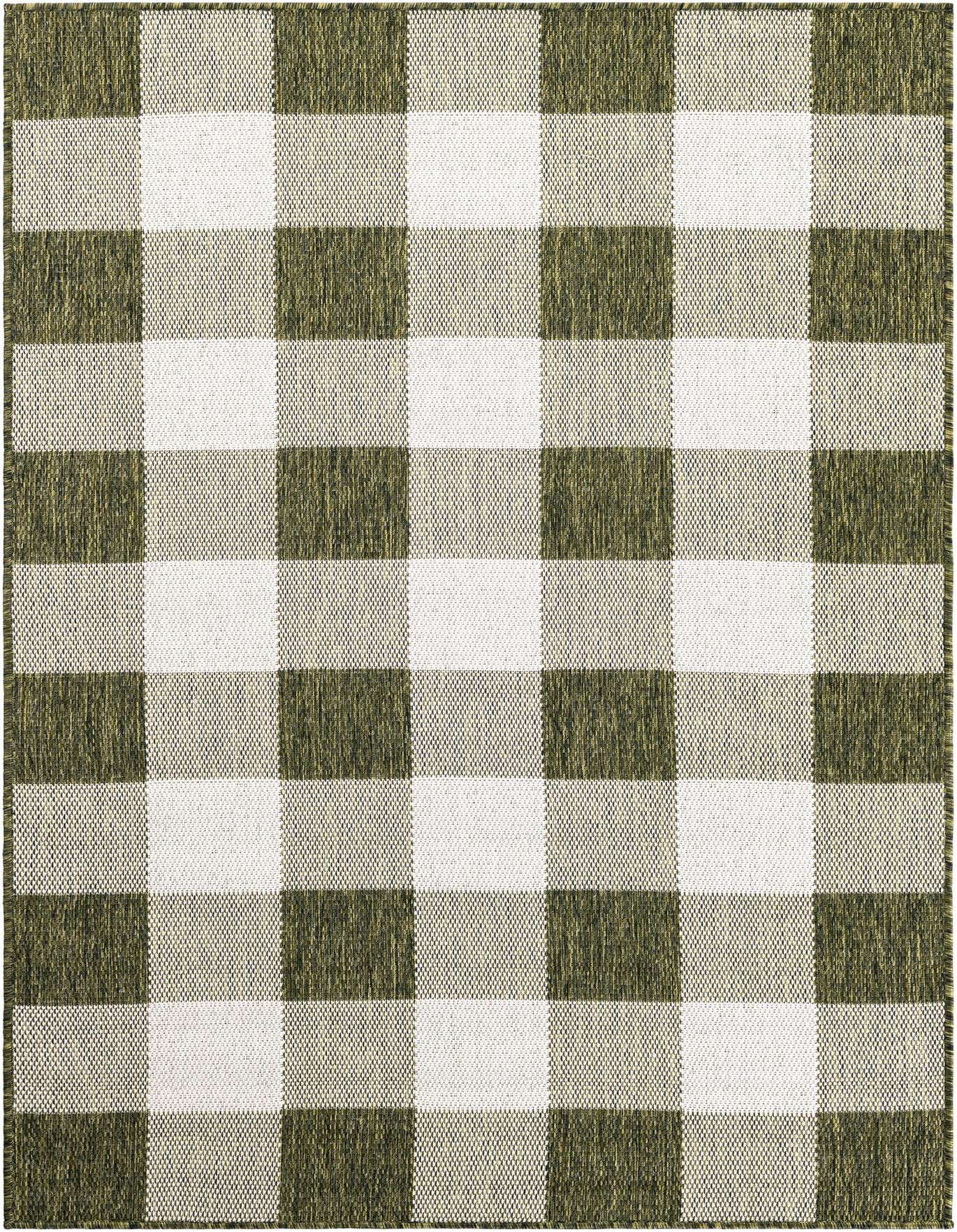4' x 6' Easy-Clean Checkered Indoor / Outdoor Rug
