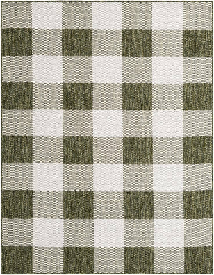 Detail image of 5' 3 x 7' Easy-Clean Checkered Indoor / Outdoor Rug
