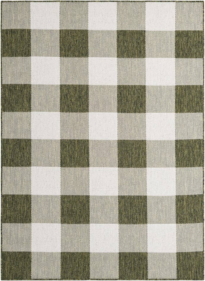 Detail image of 5' 3 x 7' Easy-Clean Checkered Indoor / Outdoor Rug