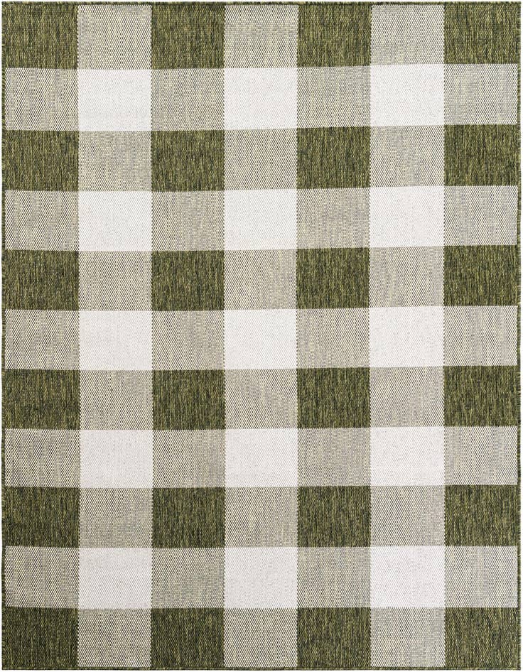 Detail image of 5' 3 x 8' Easy-Clean Checkered Indoor / Outdoor Rug