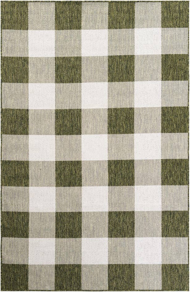 Detail image of 5' 3 x 8' Easy-Clean Checkered Indoor / Outdoor Rug