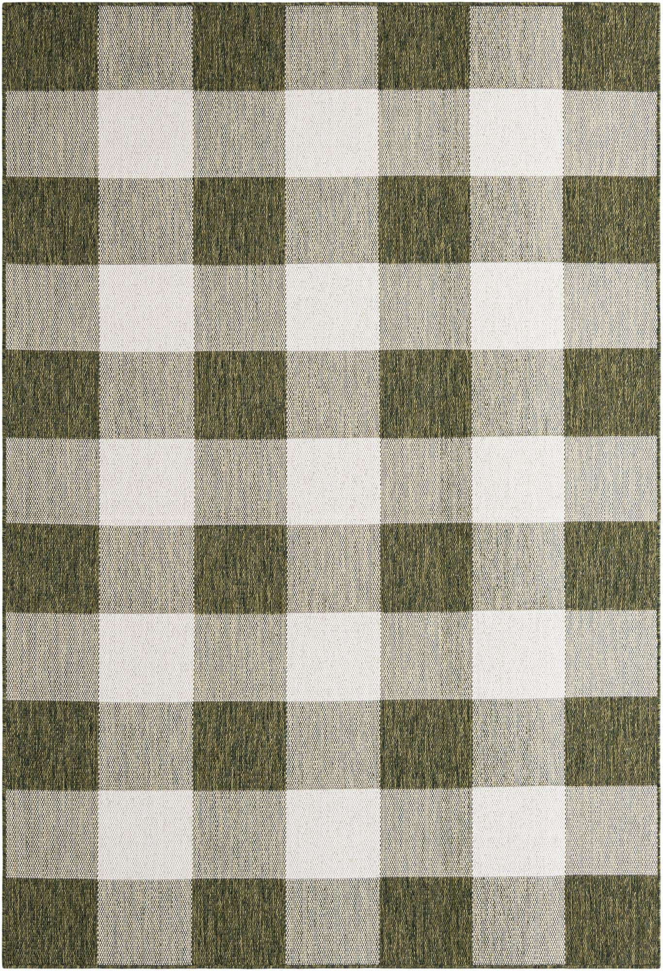 6' x 9' Easy-Clean Checkered Indoor / Outdoor Rug