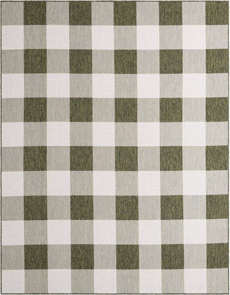 Detail image of 7' 10 x 10' Easy-Clean Checkered Indoor / Outdoor Rug