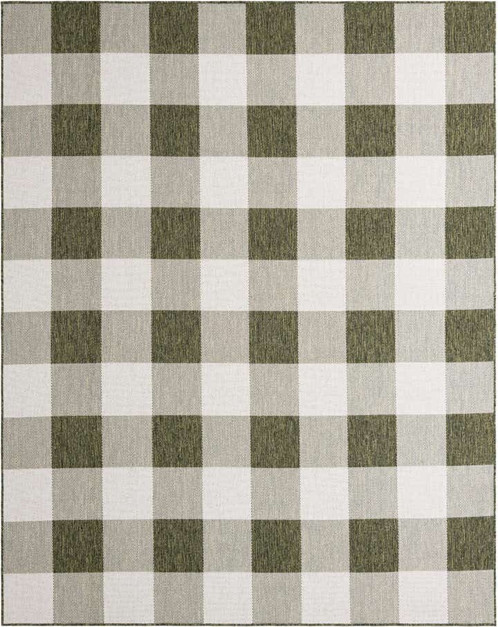 7' 10 x 10' Easy-Clean Checkered Indoor / Outdoor Rug