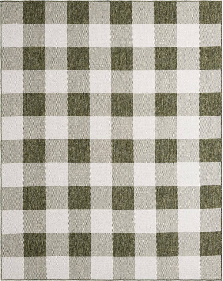 Detail image of 7' 10 x 10' Easy-Clean Checkered Indoor / Outdoor Rug