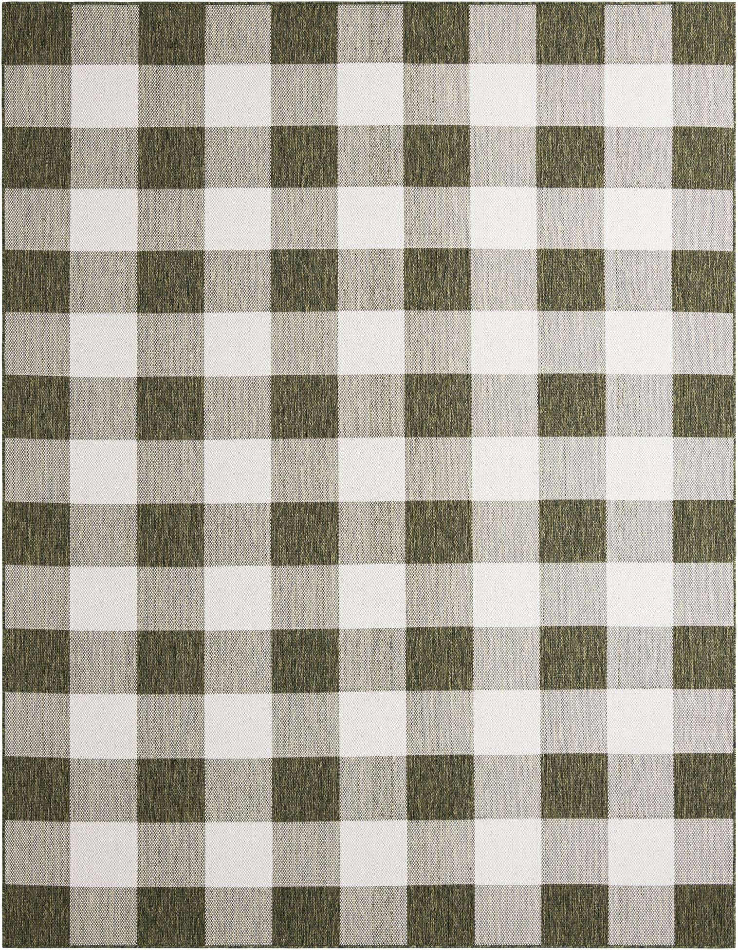 9' x 12' Easy-Clean Checkered Indoor / Outdoor Rug