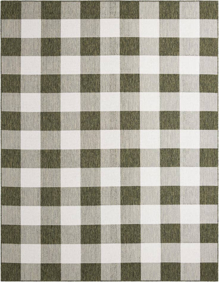 Detail image of 9' x 12' Easy-Clean Checkered Indoor / Outdoor Rug