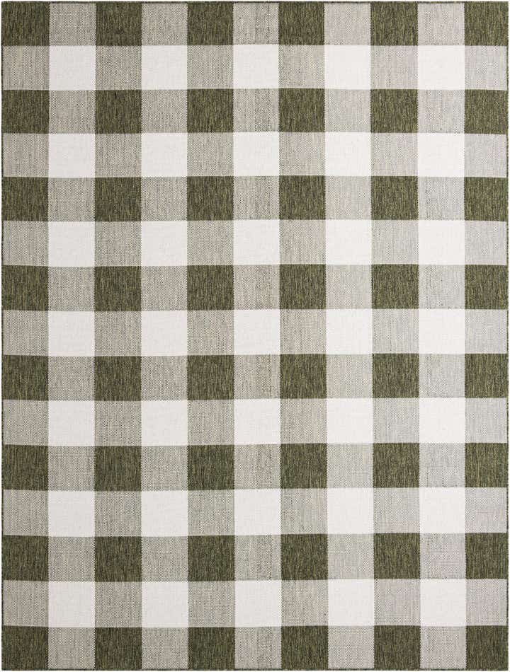9' x 12' Easy-Clean Checkered Indoor / Outdoor Rug