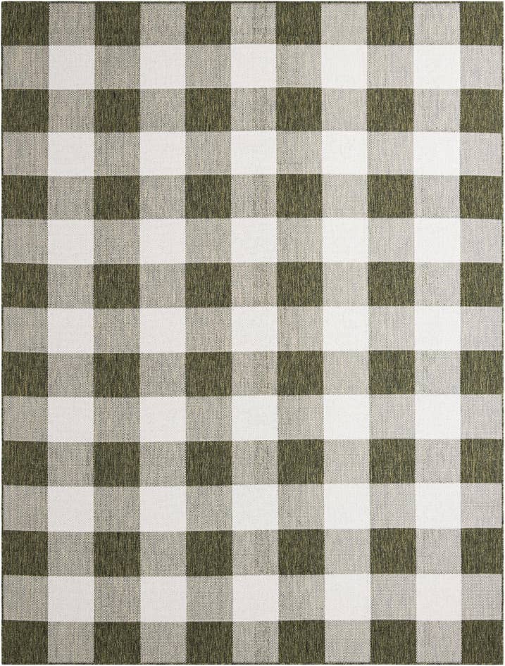 Detail image of 9' x 12' Easy-Clean Checkered Indoor / Outdoor Rug
