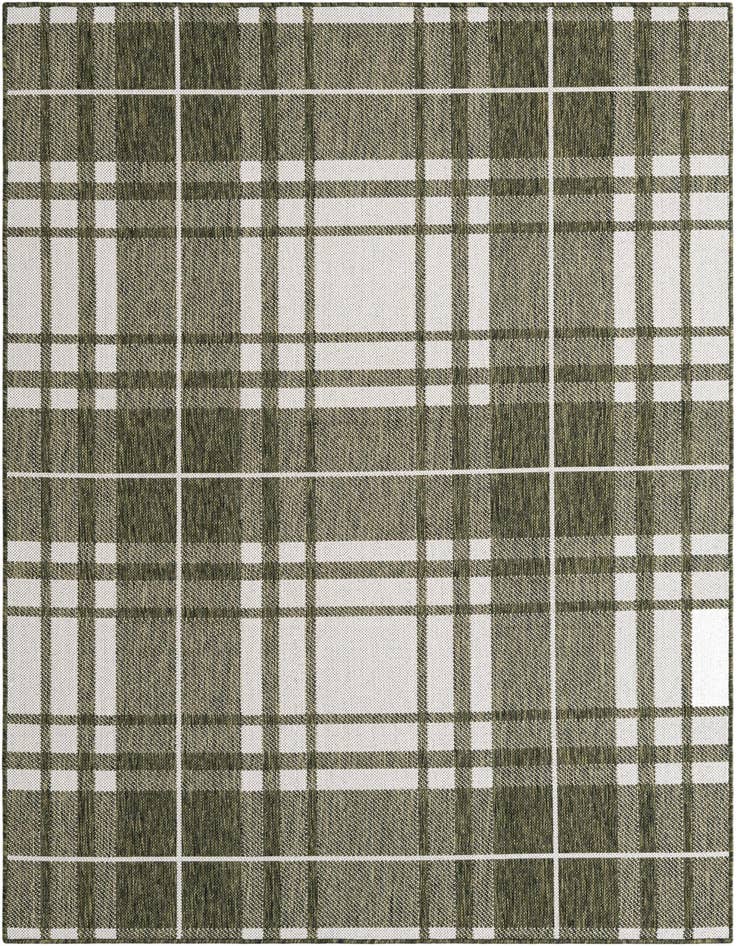 Detail image of 5' 3 x 7' Easy-Clean Checkered Indoor / Outdoor Rug