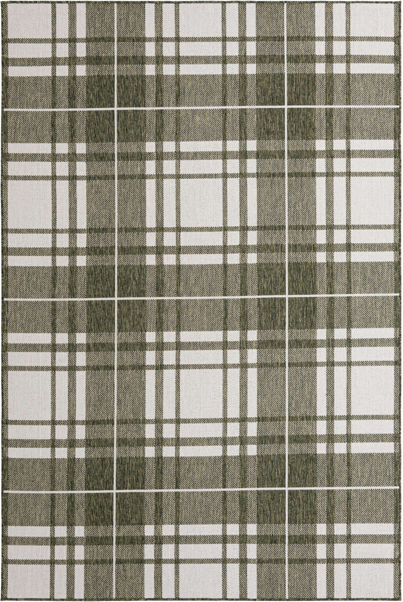 6' x 9' Easy-Clean Checkered Indoor / Outdoor Rug